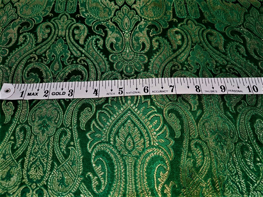 Silk Brocade fabric 44" wide BRO831 available in 8 colors [GREEN/ROSE PINK/RED/BISCUIT BEIGE/ EMRELED GREEN/PINK/ORANGE/ ELECTRIC BLUE]