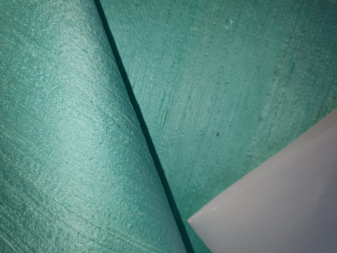 100% PURE SILK DUPIONI FABRIC MINT GREEN 44" wide WITH SLUBS MM116[1]