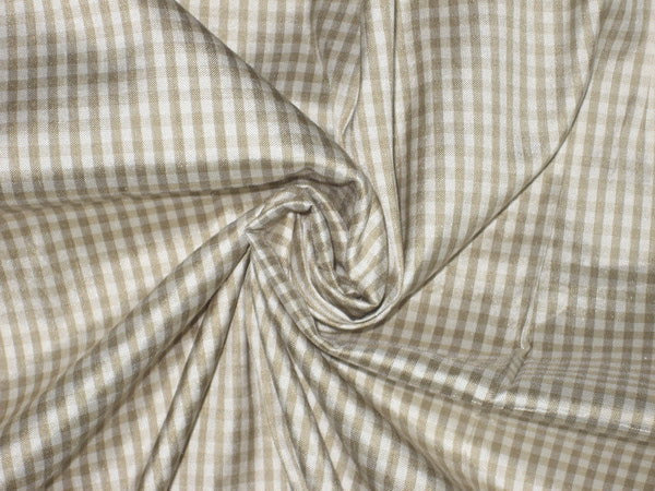 SILK Dupioni FABRIC Beige &amp; Cream Colour plaidsDUPC7[7] 44&quot; wide