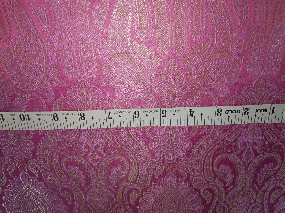 Silk Brocade fabric 44" wide BRO831 available in 8 colors [GREEN/ROSE PINK/RED/BISCUIT BEIGE/ EMRELED GREEN/PINK/ORANGE/ ELECTRIC BLUE]