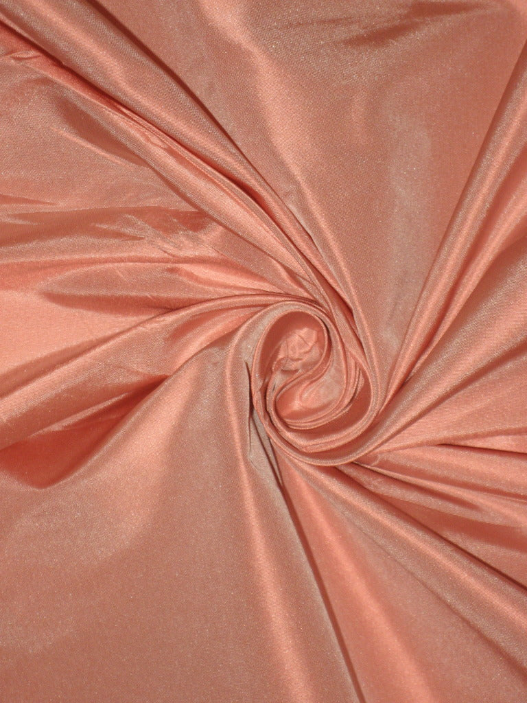 100% Pure SILK TAFFETA FABRIC Salmon continuous piece 54&quot; width