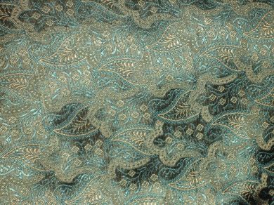 Silk Brocade~Width 44&quot; Black colour with paisley