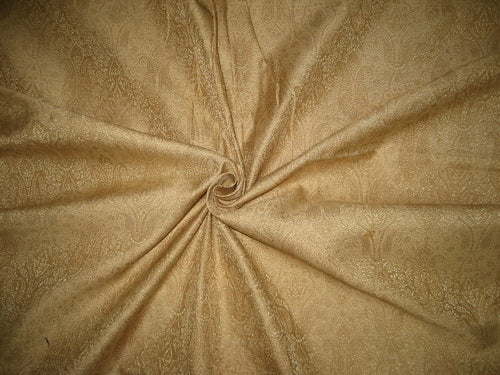 Silk Brocade fabric Light Metallic Gold &amp; Light Gold 44&quot;