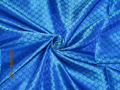 Silk Brocade fabric Rich royal blue 44&quot;