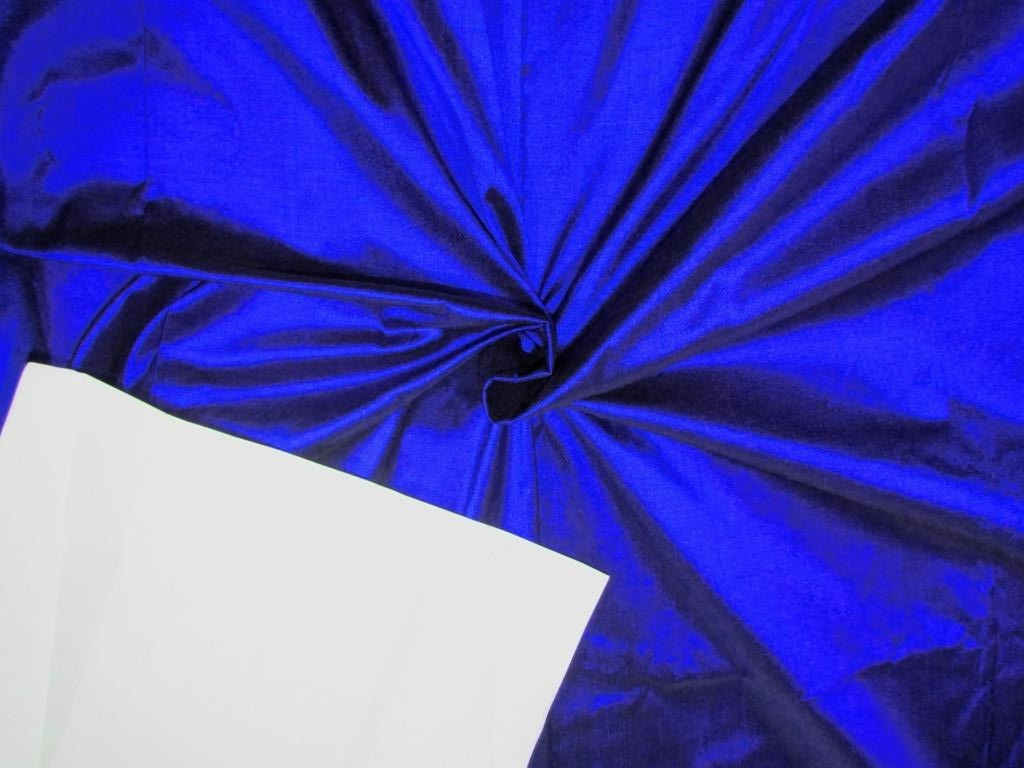 100% Silk Dupion fabric Royal blue X Black color 54" wide DUP259