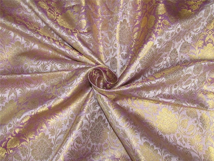 Brocade fabric lilac x metallic gold color 44&quot; wide