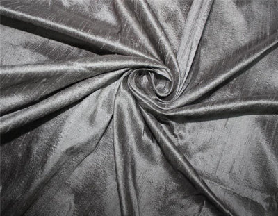 100% Pure Silk Dupion Fabric smoky grey colour 54" wide WITH SLUBS MM85[1]