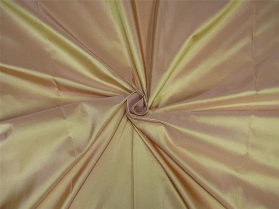 100% Pure silk taffeta fabric peach x yellow 54&quot; wide*TAF294